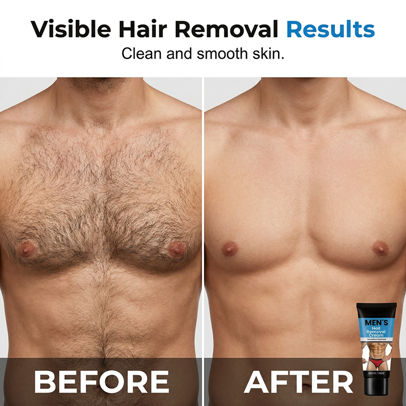 🔥 Buy 1 get 1🧔💨 Men's Gentle Hair Removal Cream – No Razor, No Pain, No Irritation | Smooth in 5 Mins ⏱️✨