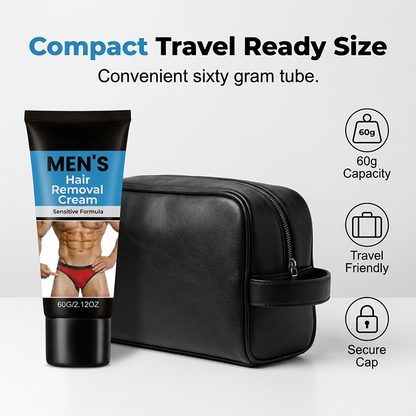 🔥 Buy 1 get 1🧔💨 Men's Gentle Hair Removal Cream – No Razor, No Pain, No Irritation | Smooth in 5 Mins ⏱️✨