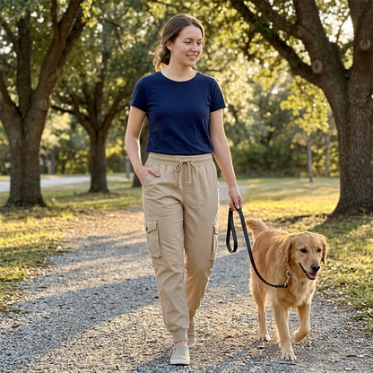 👖🫧 Women's Lightweight Cargo Joggers – Stretchy Waistband + Deep Pockets | Perfect for Travel or Work ✈️💼