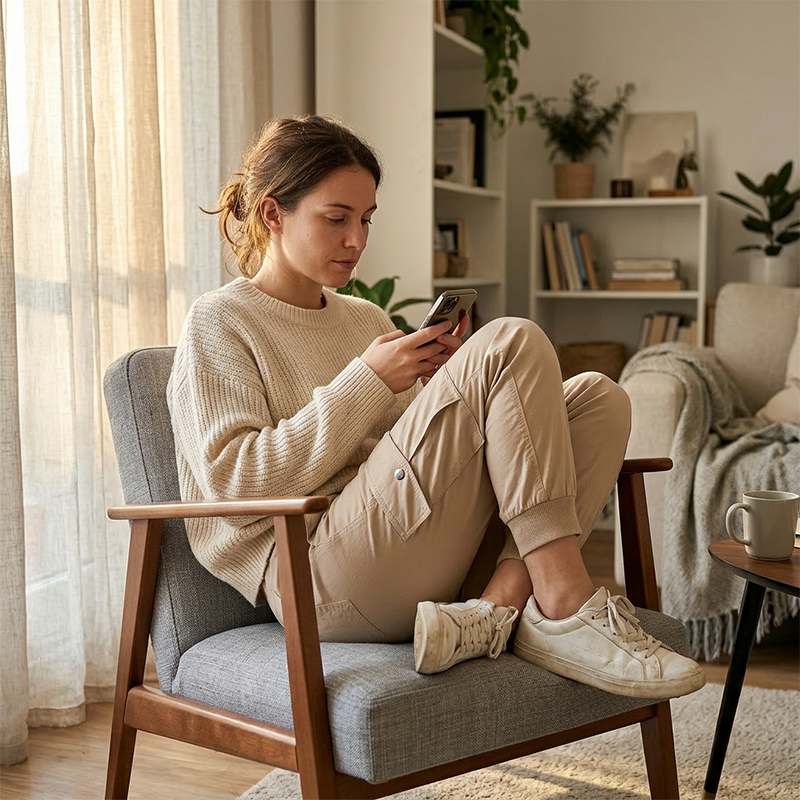 👖🫧 Women's Lightweight Cargo Joggers – Stretchy Waistband + Deep Pockets | Perfect for Travel or Work ✈️💼