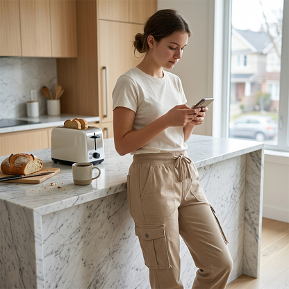 👖🫧 Women's Lightweight Cargo Joggers – Stretchy Waistband + Deep Pockets | Perfect for Travel or Work ✈️💼