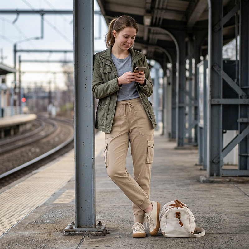 👖🫧 Women's Lightweight Cargo Joggers – Stretchy Waistband + Deep Pockets | Perfect for Travel or Work ✈️💼