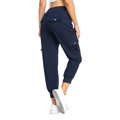 👖🫧 Women's Lightweight Cargo Joggers – Stretchy Waistband + Deep Pockets | Perfect for Travel or Work ✈️💼