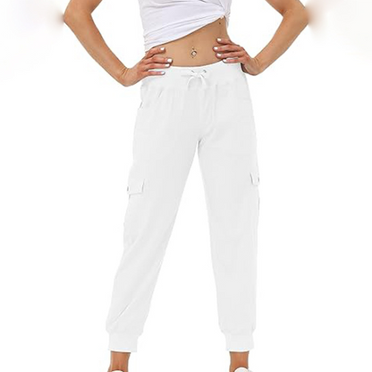 👖🫧 Women's Lightweight Cargo Joggers – Stretchy Waistband + Deep Pockets | Perfect for Travel or Work ✈️💼