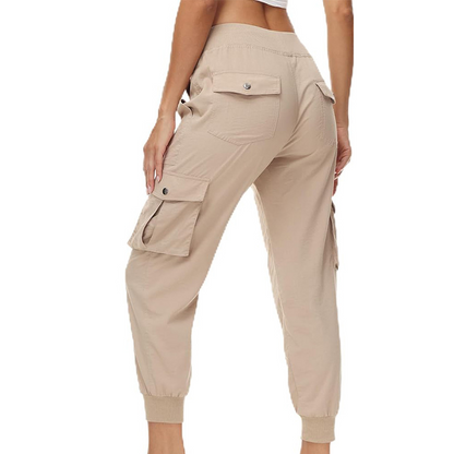 👖🫧 Women's Lightweight Cargo Joggers – Stretchy Waistband + Deep Pockets | Perfect for Travel or Work ✈️💼