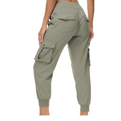 👖🫧 Women's Lightweight Cargo Joggers – Stretchy Waistband + Deep Pockets | Perfect for Travel or Work ✈️💼