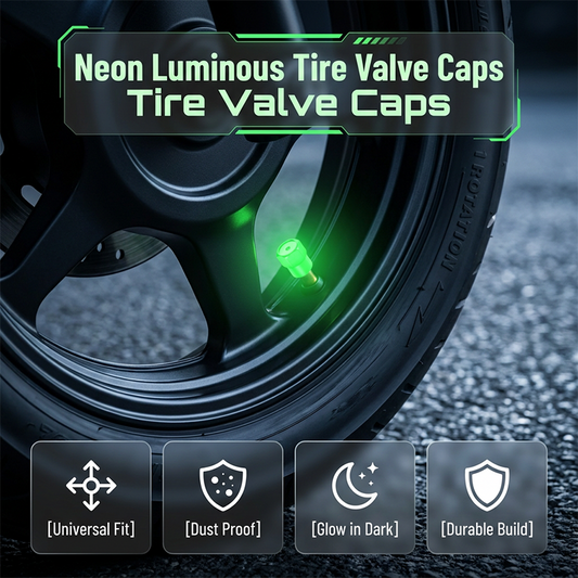 🌟🔩 Luminous Tire Valve Caps – Glow Green/Blue at Night | Universal Size | Dustproof & Rustproof 🛡️