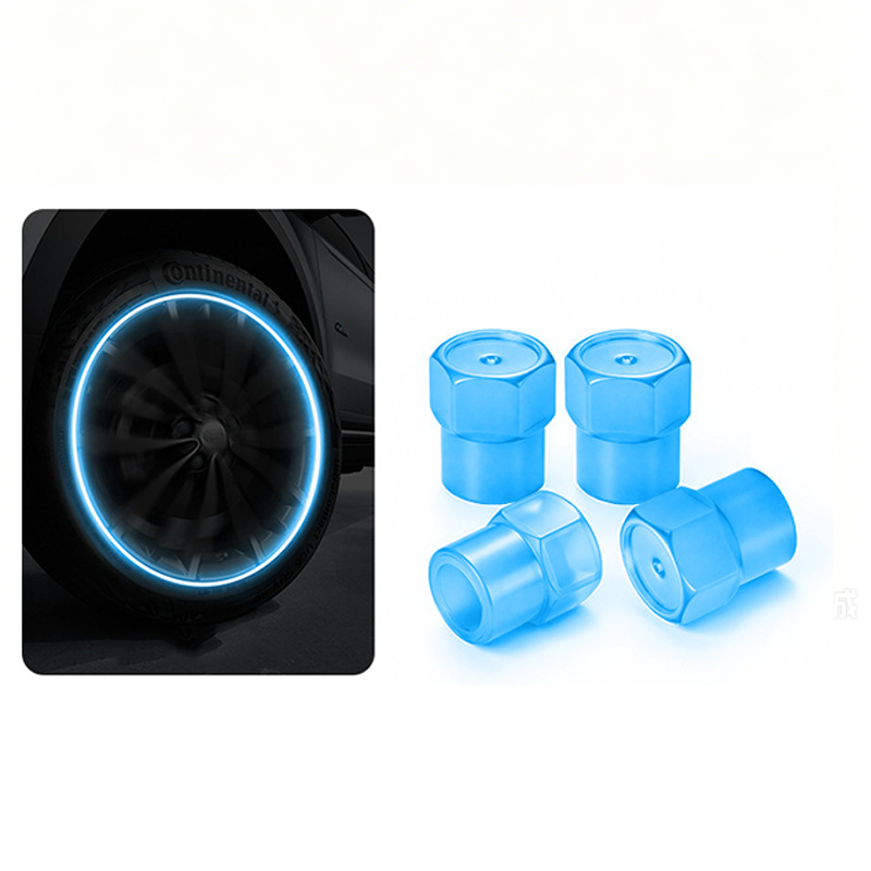 🌟🔩 Luminous Tire Valve Caps – Glow Green/Blue at Night | Universal Size | Dustproof & Rustproof 🛡️