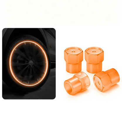 🌟🔩 Luminous Tire Valve Caps – Glow Green/Blue at Night | Universal Size | Dustproof & Rustproof 🛡️