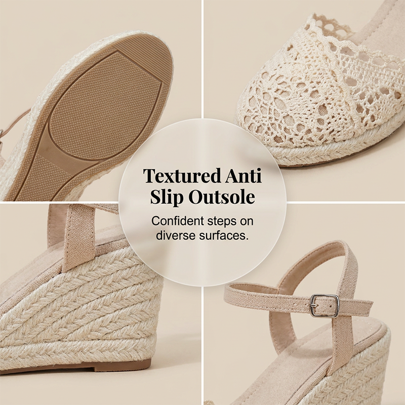 👡50% OFF NOW! 🏆 Women's Wedge Sandals – Breathable straw woven & lightweight – Cushioned footbed, non-slip sole – perfect for summer, beach or casual days ☀️