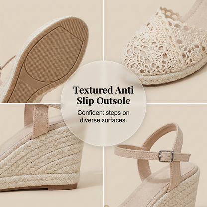 👡50% OFF NOW! 🏆 Women's Wedge Sandals – Breathable straw woven & lightweight – Cushioned footbed, non-slip sole – perfect for summer, beach or casual days ☀️