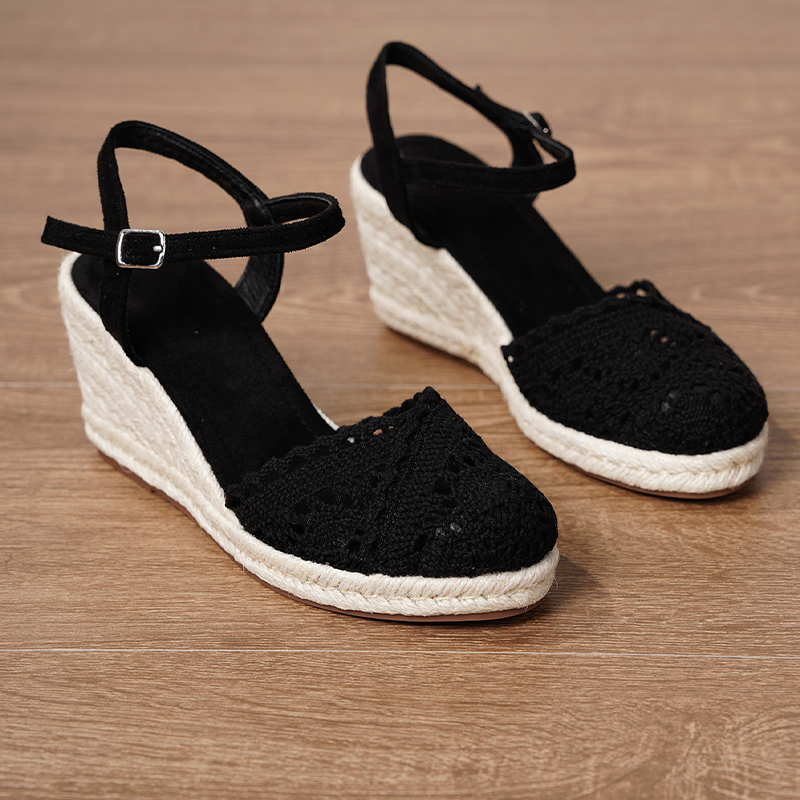👡50% OFF NOW! 🏆 Women's Wedge Sandals – Breathable straw woven & lightweight – Cushioned footbed, non-slip sole – perfect for summer, beach or casual days ☀️