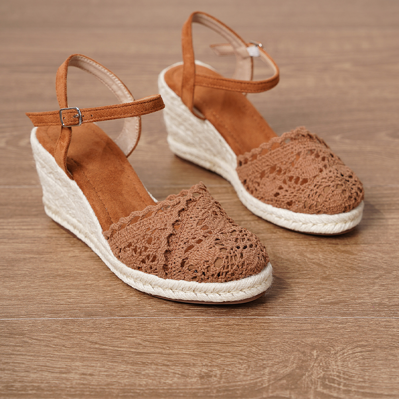 👡50% OFF NOW! 🏆 Women's Wedge Sandals – Breathable straw woven & lightweight – Cushioned footbed, non-slip sole – perfect for summer, beach or casual days ☀️