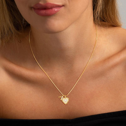 💎 LIMITED-TIME 50% OFF! 💥 Heart Shaped Letters Micro Pave Chain Necklace – Initial Pendant, Titanium Steel, Adjustable ✨