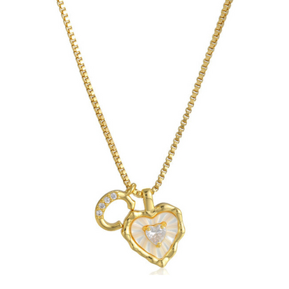 💎 LIMITED-TIME 50% OFF! 💥 Heart Shaped Letters Micro Pave Chain Necklace – Initial Pendant, Titanium Steel, Adjustable ✨