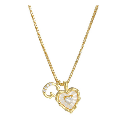 💎 LIMITED-TIME 50% OFF! 💥 Heart Shaped Letters Micro Pave Chain Necklace – Initial Pendant, Titanium Steel, Adjustable ✨