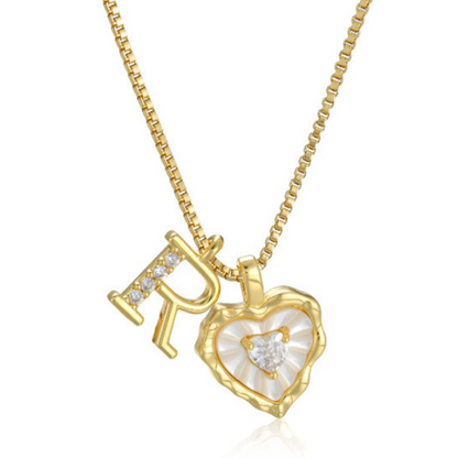 💎 LIMITED-TIME 50% OFF! 💥 Heart Shaped Letters Micro Pave Chain Necklace – Initial Pendant, Titanium Steel, Adjustable ✨