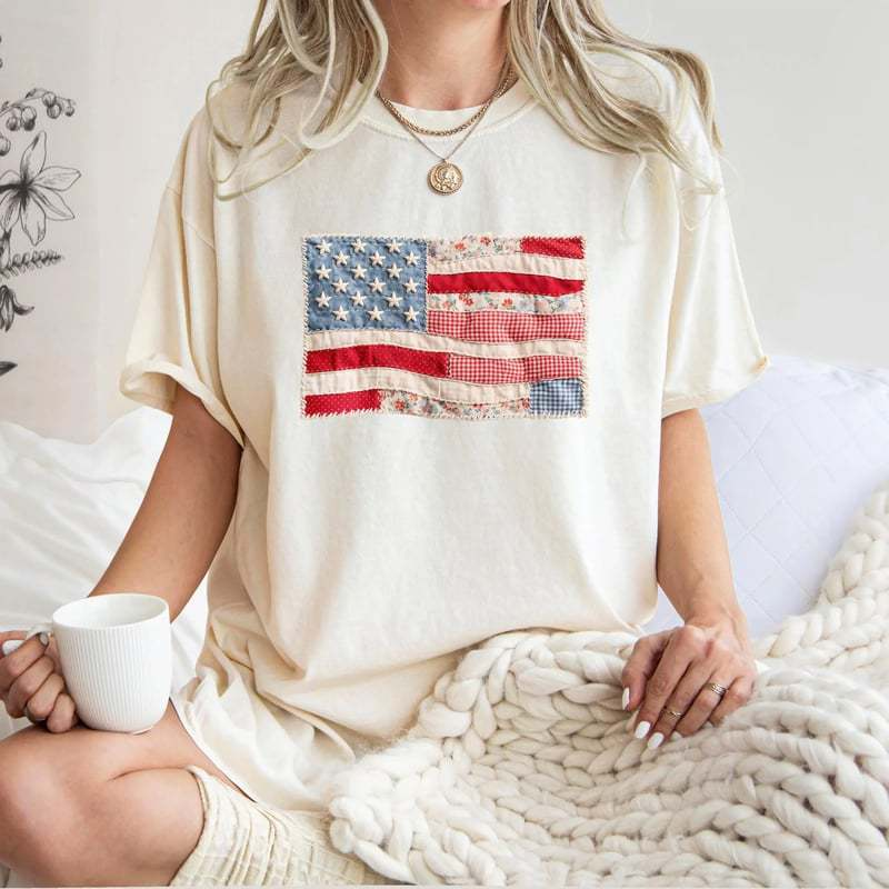 ⏳ 50% off⏰Women's Vintage  Flag T-Shirt👚
