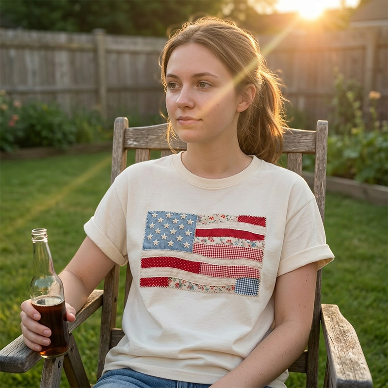⏳ 50% off⏰Women's Vintage  Flag T-Shirt👚
