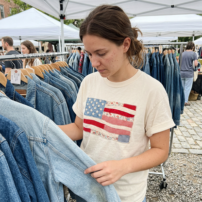 ⏳ 50% off⏰Women's Vintage  Flag T-Shirt👚