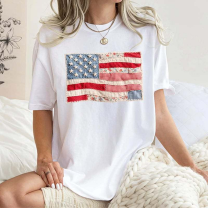 ⏳ 50% off⏰Women's Vintage  Flag T-Shirt👚