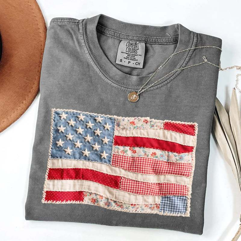 ⏳ 50% off⏰Women's Vintage  Flag T-Shirt👚