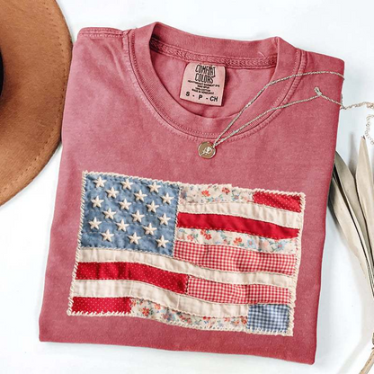 ⏳ 50% off⏰Women's Vintage  Flag T-Shirt👚