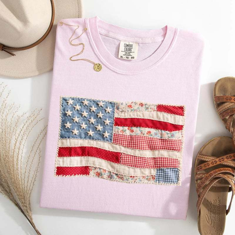 ⏳ 50% off⏰Women's Vintage  Flag T-Shirt👚