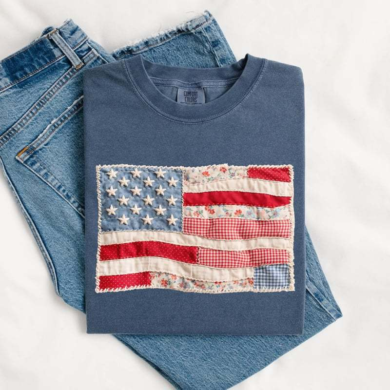 ⏳ 50% off⏰Women's Vintage  Flag T-Shirt👚