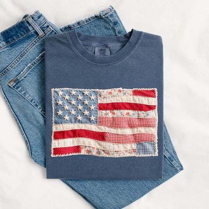 ⏳ 50% off⏰Women's Vintage  Flag T-Shirt👚