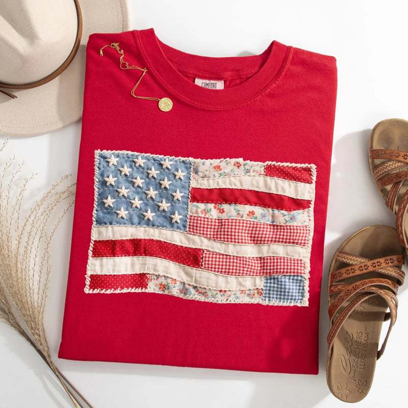 ⏳ 50% off⏰Women's Vintage  Flag T-Shirt👚