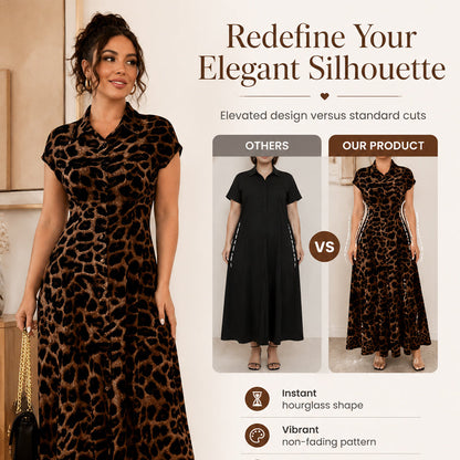 🎁2026 New Arrivals 50% OFF💥⏰Women's Elegant Leopard Print Lapel Dress🐆👗