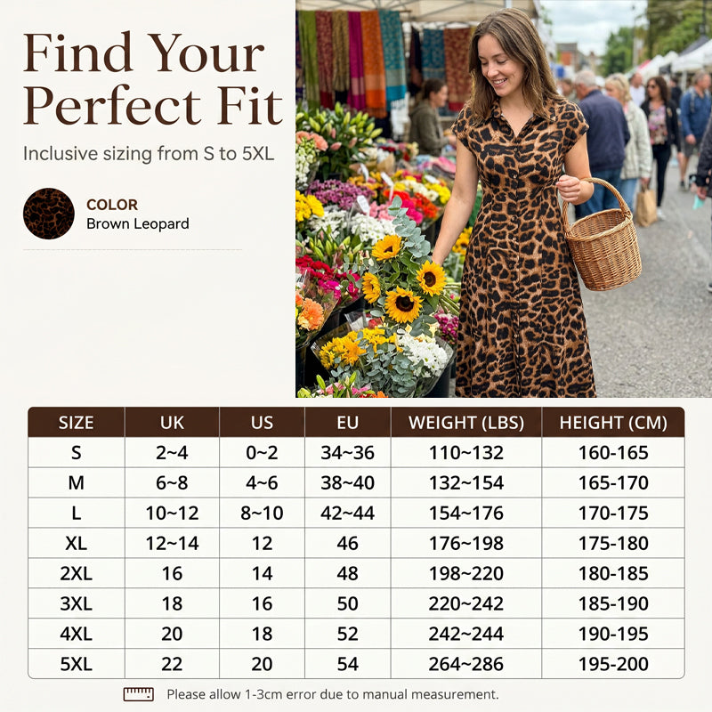 🎁2026 New Arrivals 50% OFF💥⏰Women's Elegant Leopard Print Lapel Dress🐆👗