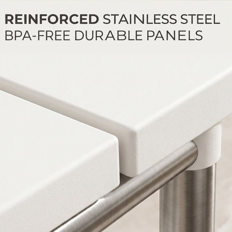 🧽 50% OFF NOW!🧽 Expandable Under Sink Shelf, Quick Drainage Design, Sturdy No-Wobble Structure💧 Effortless Sponge Brush Soap Organization, Clutter-Free Countertop。