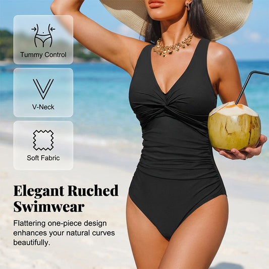 📢📢40% OFF !! ⏰Women's Tummy Control One-Piece Swimsuit