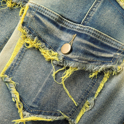 🎁2026 New Arrivals 50% OFF💥Men's Deconstructed Frayed Flare Jeans – Heavy Distressing, Vintage Wash, Patchwork Details ✨