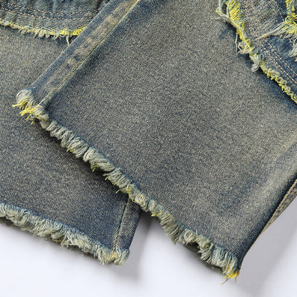 🎁2026 New Arrivals 50% OFF💥Men's Deconstructed Frayed Flare Jeans – Heavy Distressing, Vintage Wash, Patchwork Details ✨