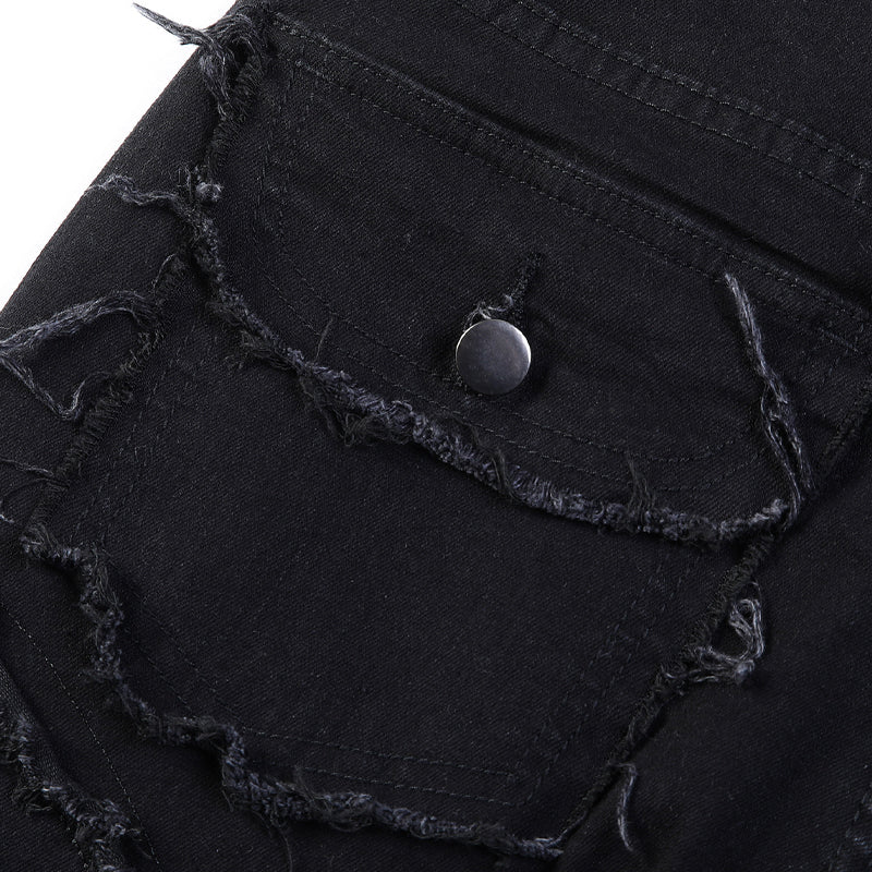 🎁2026 New Arrivals 50% OFF💥Men's Deconstructed Frayed Flare Jeans – Heavy Distressing, Vintage Wash, Patchwork Details ✨