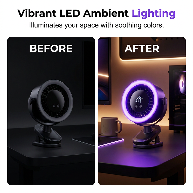 🌬️ USB Wall-Mountable Turbo Fan Digital Display Strong-Grip Clamp 💤 Ultra-Quiet Nighttime Cooling Omnidirectional Pivot 50% OFF Now！