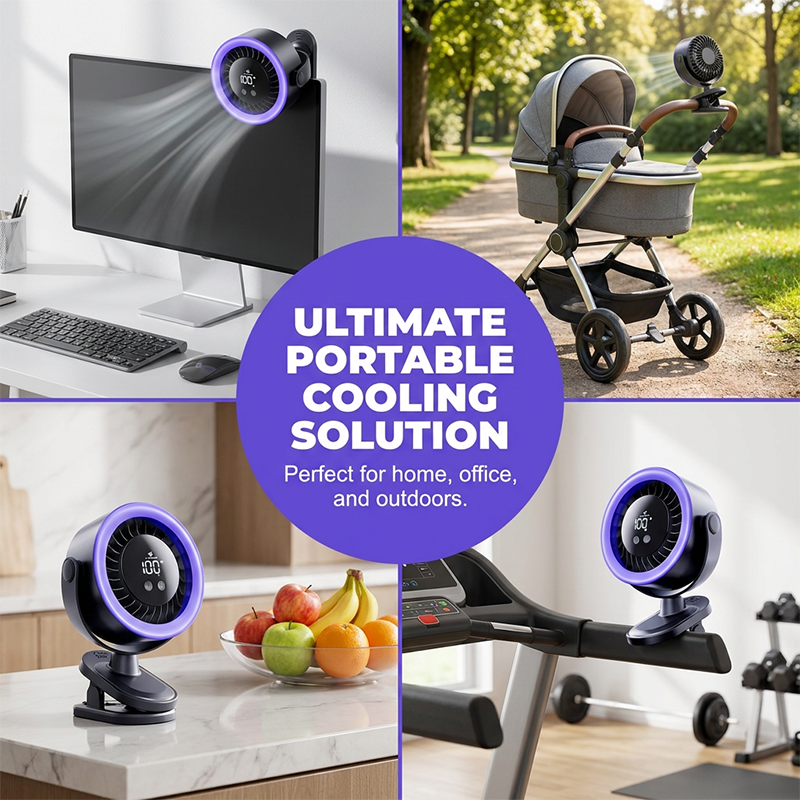 🌬️ USB Wall-Mountable Turbo Fan Digital Display Strong-Grip Clamp 💤 Ultra-Quiet Nighttime Cooling Omnidirectional Pivot 50% OFF Now！
