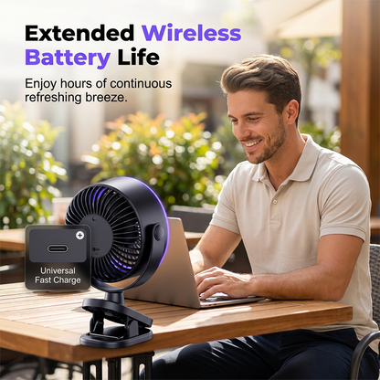 🌬️ USB Wall-Mountable Turbo Fan Digital Display Strong-Grip Clamp 💤 Ultra-Quiet Nighttime Cooling Omnidirectional Pivot 50% OFF Now！