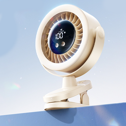 🌬️ USB Wall-Mountable Turbo Fan Digital Display Strong-Grip Clamp 💤 Ultra-Quiet Nighttime Cooling Omnidirectional Pivot 50% OFF Now！