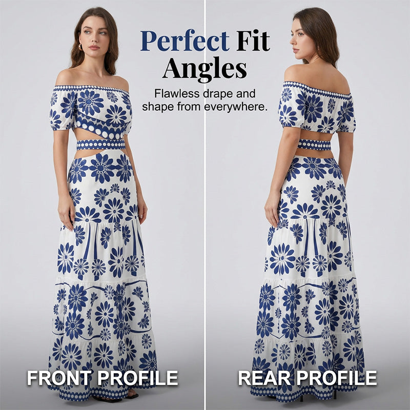 ⏳ 50% off⏰Women’s Off-the-Shoulder Waist Cutout Daisy Printed Resort Dress🪻👗