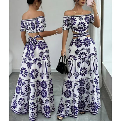 ⏳ 50% off⏰Women’s Off-the-Shoulder Waist Cutout Daisy Printed Resort Dress🪻👗