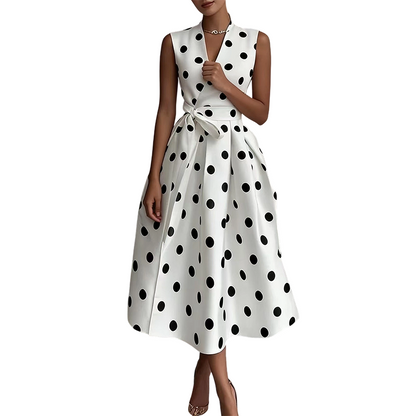 👗 50% OFF NOW! ⏰ Women's Polka Dot Sleeveless V-Neck Dress – Flowy & lightweight – Perfect for summer, brunch or beach days – playful and chic 🎀