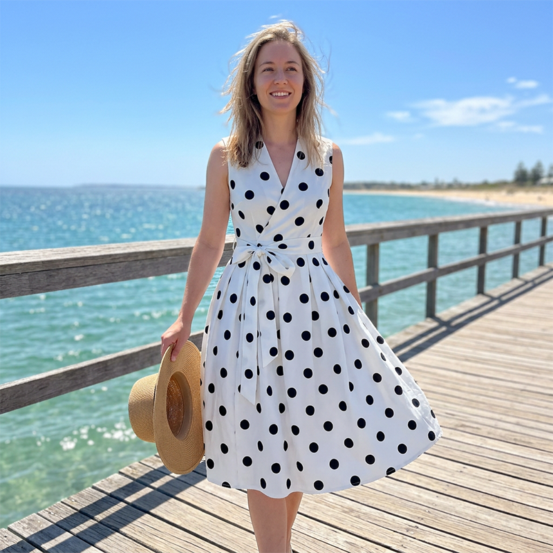 👗 50% OFF NOW! ⏰ Women's Polka Dot Sleeveless V-Neck Dress – Flowy & lightweight – Perfect for summer, brunch or beach days – playful and chic 🎀