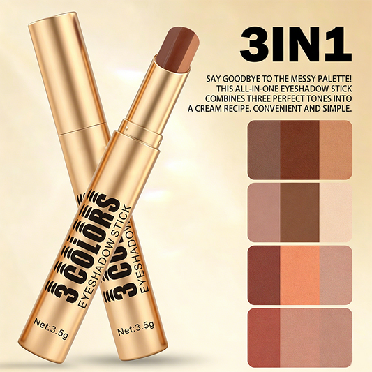 🎨 LIMITED-TIME BUY 1 GET 1 FREE! 💥 3-in-1 Gradient Eyeshadow Stick – One Swipe, Curved Nib, Waterproof ✨