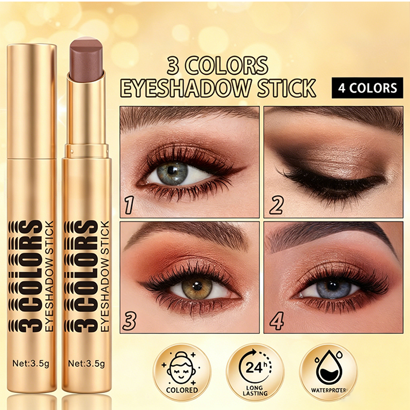 🎨 LIMITED-TIME BUY 1 GET 1 FREE! 💥 3-in-1 Gradient Eyeshadow Stick – One Swipe, Curved Nib, Waterproof ✨