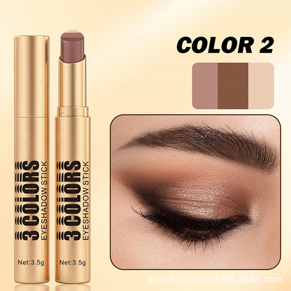 🎨 LIMITED-TIME BUY 1 GET 1 FREE! 💥 3-in-1 Gradient Eyeshadow Stick – One Swipe, Curved Nib, Waterproof ✨