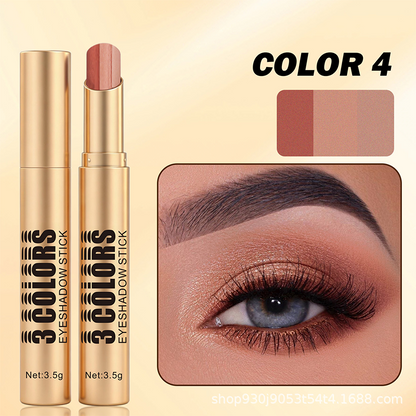 🎨 LIMITED-TIME BUY 1 GET 1 FREE! 💥 3-in-1 Gradient Eyeshadow Stick – One Swipe, Curved Nib, Waterproof ✨